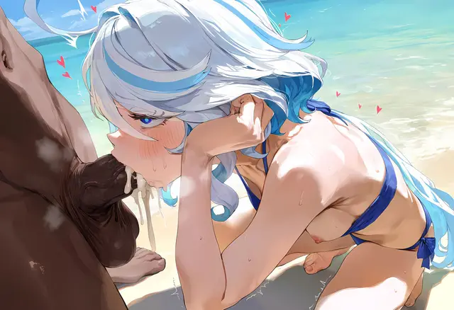 Focalors — Genshin Impact, planche 35. bikini, nakadashi, sole female, swimsuit, beach, bald
