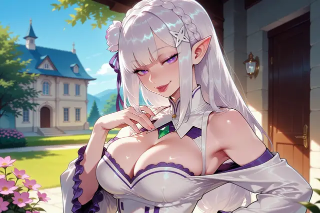 Emilia — Re Zero Kara Hajimeru Isekai Seikatsu, planche 6. ahegao, anal, big ass, big breasts, blowjob, butt plug