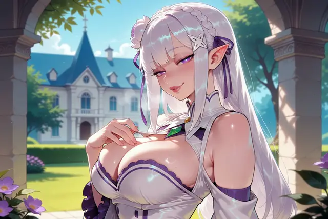 Emilia — Re Zero Kara Hajimeru Isekai Seikatsu, planche 48. ahegao, anal, big ass, big breasts, blowjob, butt plug