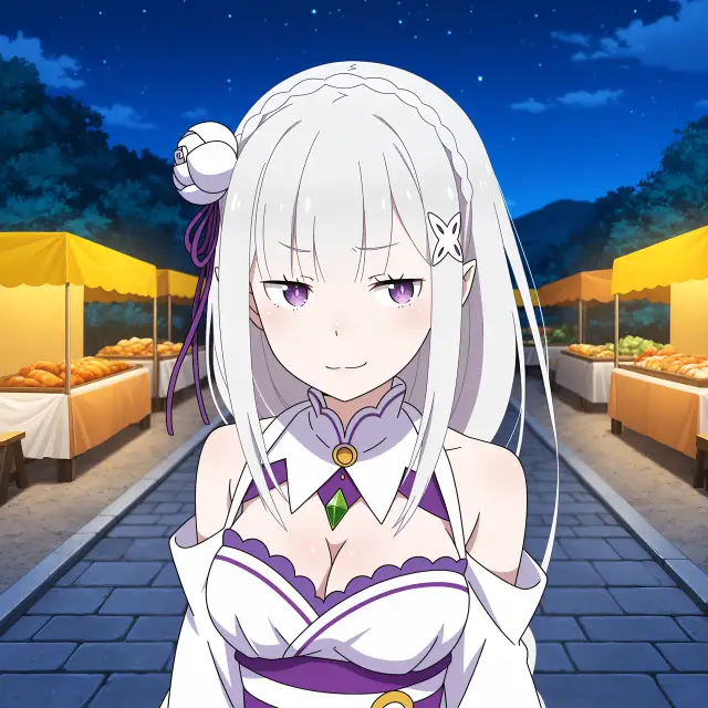 Emilia — Re Zero Kara Hajimeru Isekai Seikatsu, planche 3. ahegao, anal, big ass, big breasts, blowjob, elf