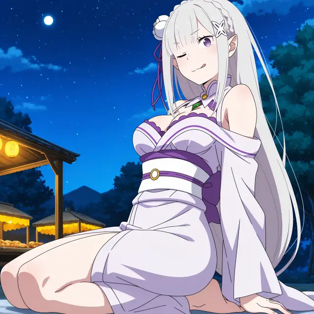 Emilia — Re Zero Kara Hajimeru Isekai Seikatsu, planche 11. ahegao, anal, big ass, big breasts, blowjob, elf