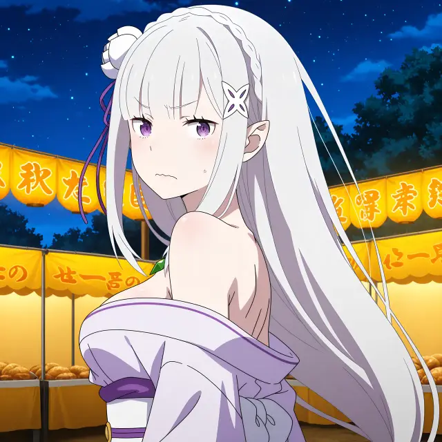 Emilia — Re Zero Kara Hajimeru Isekai Seikatsu, planche 12. ahegao, anal, big ass, big breasts, blowjob, elf