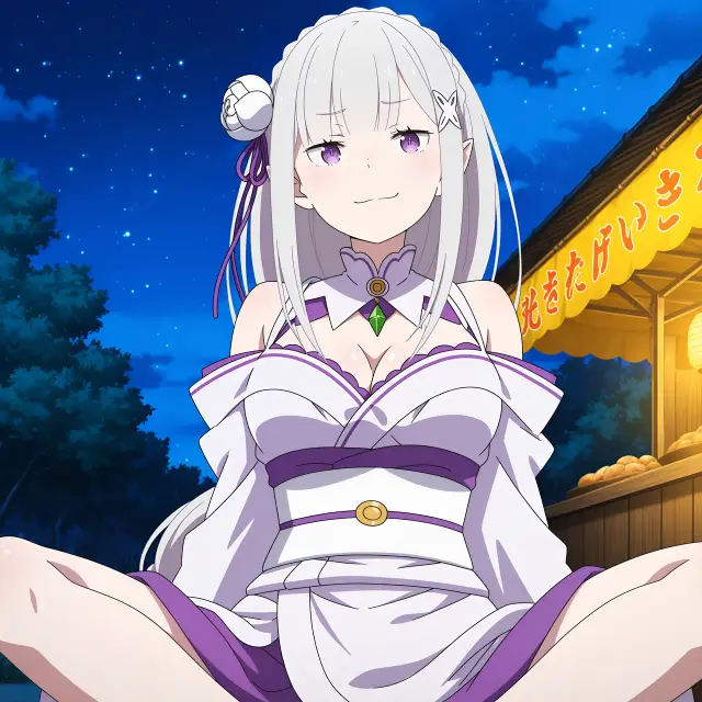 Emilia — Re Zero Kara Hajimeru Isekai Seikatsu, planche 15. ahegao, anal, big ass, big breasts, blowjob, elf