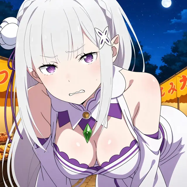 Emilia — Re Zero Kara Hajimeru Isekai Seikatsu, planche 17. ahegao, anal, big ass, big breasts, blowjob, elf