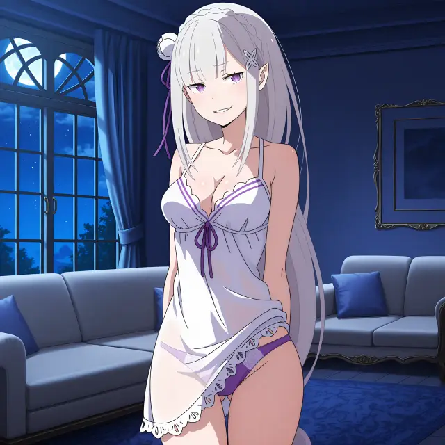 Emilia — Re Zero Kara Hajimeru Isekai Seikatsu, planche 28. ahegao, anal, big ass, big breasts, blowjob, elf