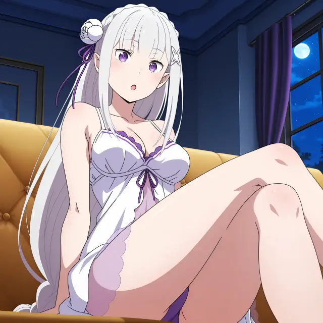 Emilia — Re Zero Kara Hajimeru Isekai Seikatsu, planche 29. ahegao, anal, big ass, big breasts, blowjob, elf