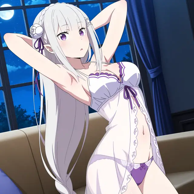 Emilia — Re Zero Kara Hajimeru Isekai Seikatsu, planche 31. ahegao, anal, big ass, big breasts, blowjob, elf