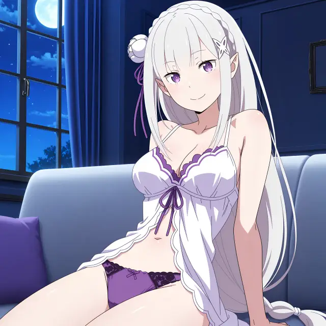 Emilia — Re Zero Kara Hajimeru Isekai Seikatsu, planche 34. ahegao, anal, big ass, big breasts, blowjob, elf